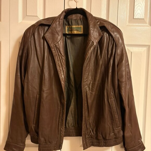 Casablanca 80s vintage bomber leather jacket Large - Picture 1 of 2